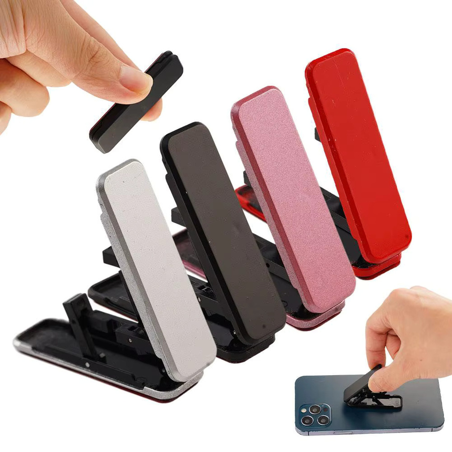 Klappbare Handy-Ständerhalterung aus Metall in Pink, ultradünner Mini-Telefonhalter für den Desktop - Bild 2