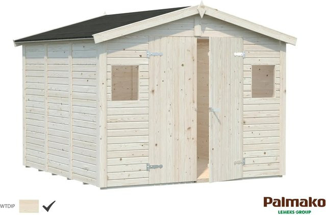 Palmako Dan Holz-Gartenhaus aus Fichte mit Satteldach und Boden in Braun, B/T/H: 295 x 280 x 220 cm - Bild 1