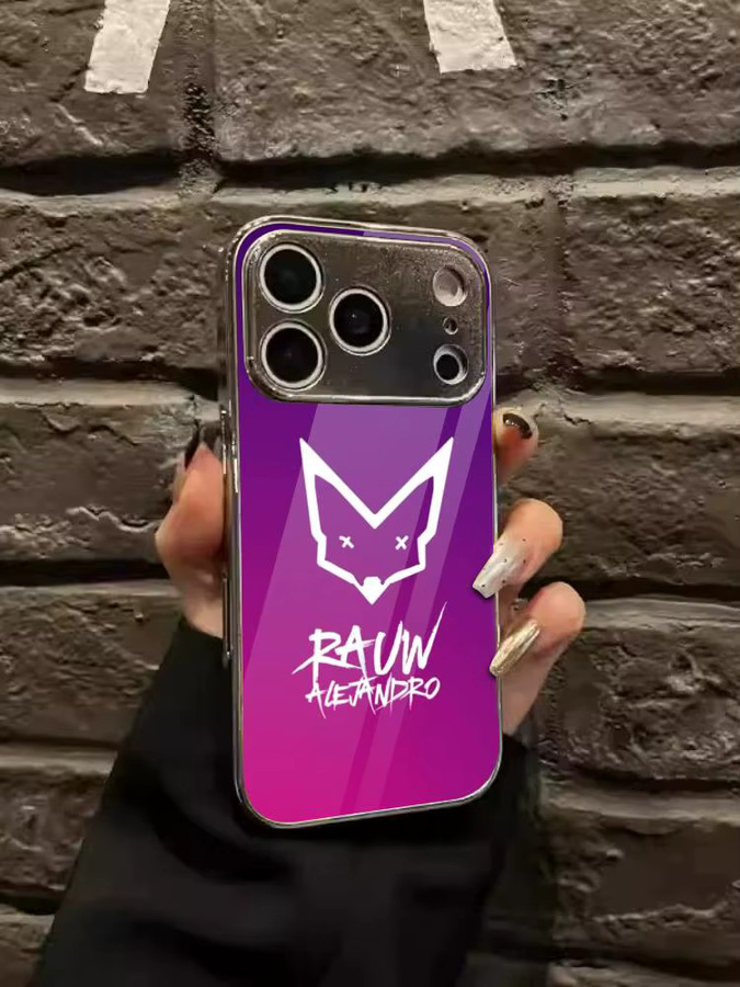 Singer Rauw Alejandro Cosa Nuestra Handyhülle für iPhone 12 bis 17 Serie mit galvanisiertem Metall-Bumper und Glasrückseite - Bild 3