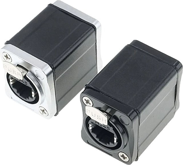 FRHY CAT6 STP RJ45-Buchsenkoppler in Schwarz, geschirmter Ethernet-Verlängerungsadapter für LAN-Netzwerke mit 10 Gbit/s - Bild 1