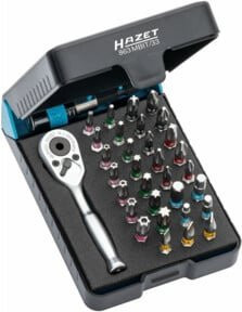 Hazet Bit-Satz 863MBIT/33 mit 33 Werkzeugen in Multicolor für Sechskant, Kreuzschlitz PH, Tamper Resistant TX, Schlitz und Pozidriv PZ, 1/4 Zoll - Bild 1