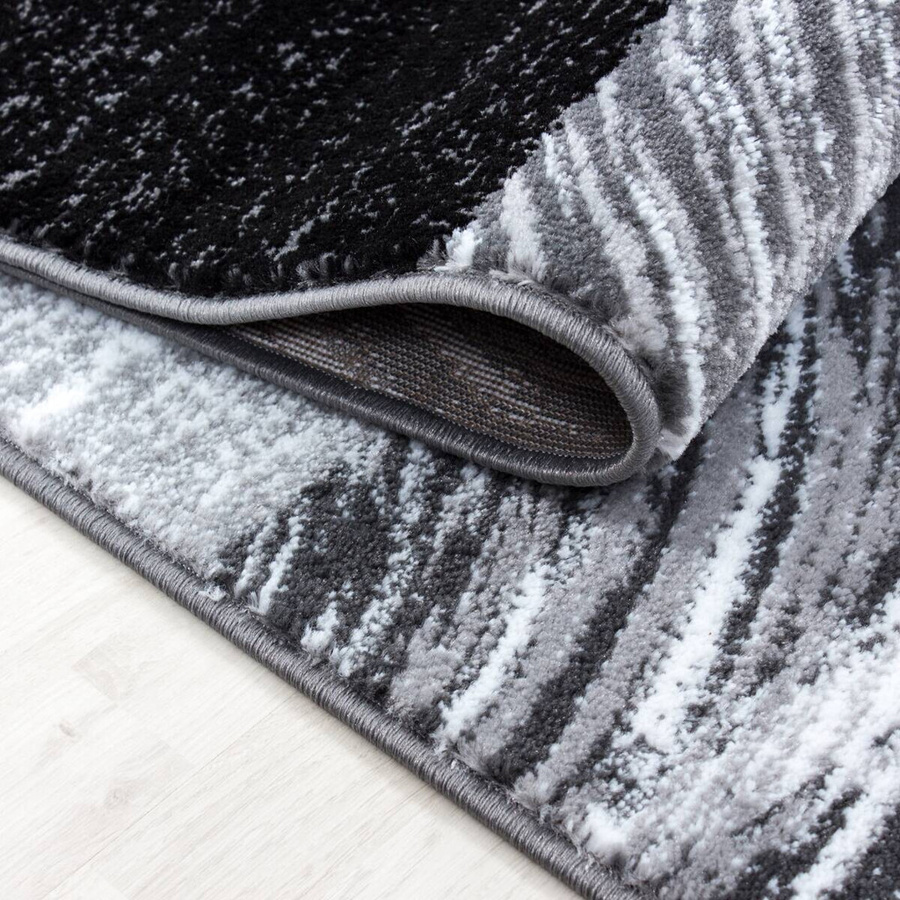 Ayyildiz Teppich PARMA in Schwarz und Grau mit abstraktem Karomuster, Vintage-Design, Breite: 80 cm, Länge: 300 cm - Bild 4
