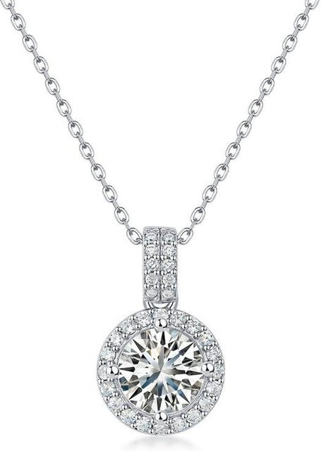 Mossan Schmuck-Set, Halskette und Anhänger, 925 Silber, Weiß, Damen - Bild 1