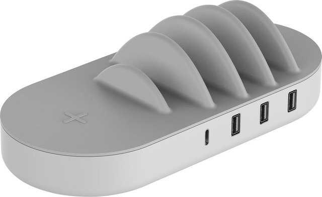 XLayer Family Wireless Charger 2.0 kabelloses Ladegerät mit USB-C in Weiß/Grau - Bild 1