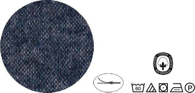Biberna Bettwäsche aus Baumwolle Flanell Uni-Melange in Blau und Grau, B/T/H: 155 x 220 x 80 x 80 cm - Bild 4