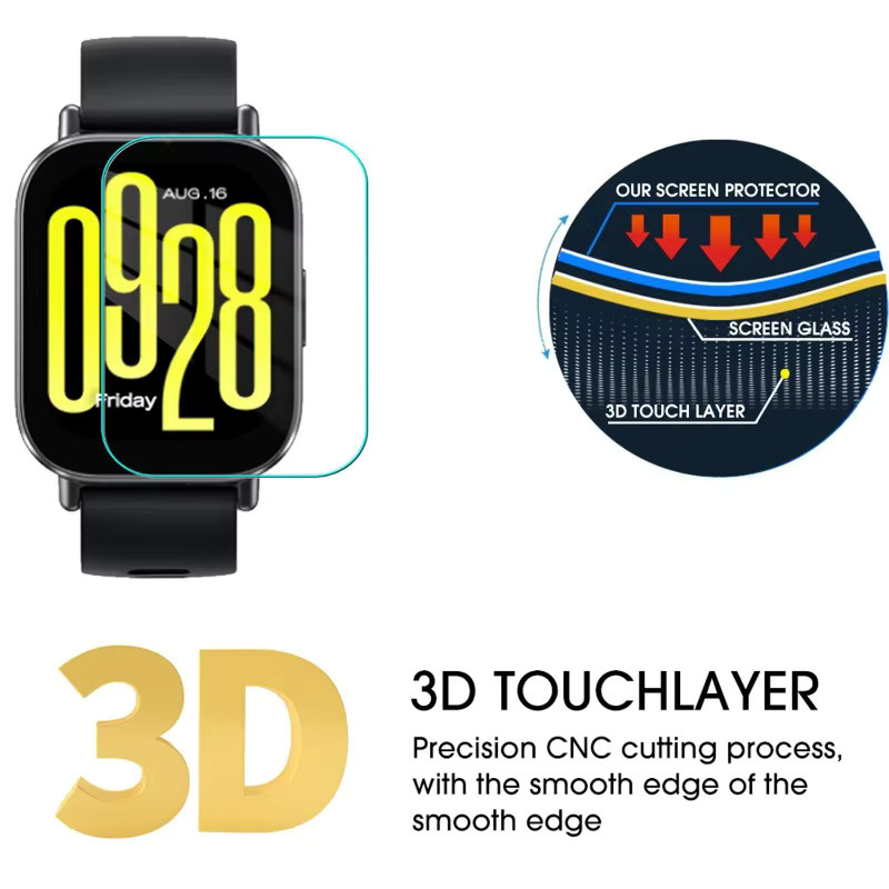 Xiaomi Displayschutzfolie Glas, Schwarz, Redmi Watch 5 Lite Active - Bild 2
