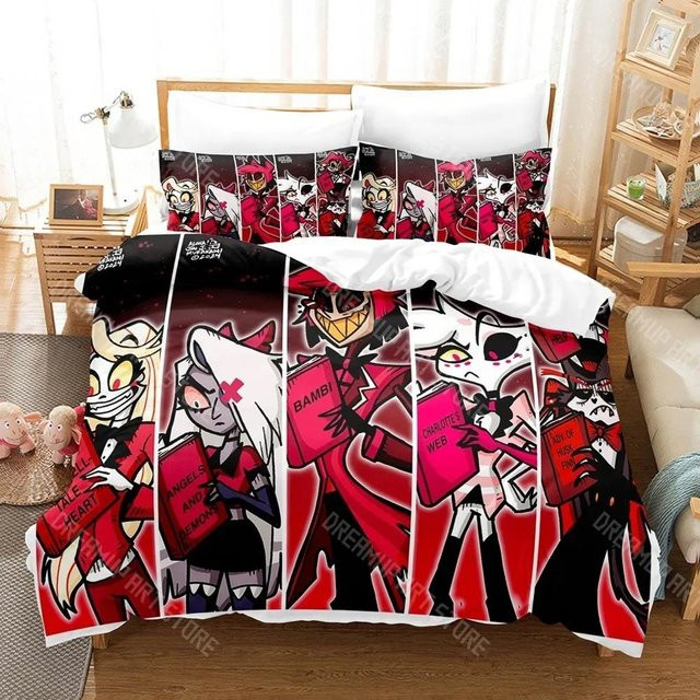 Hazbin Hotel Bettwäsche Set mit Motiv, Mikrofaser, Mehrfarbig, B/H: 135 x 200 cm - Bild 1