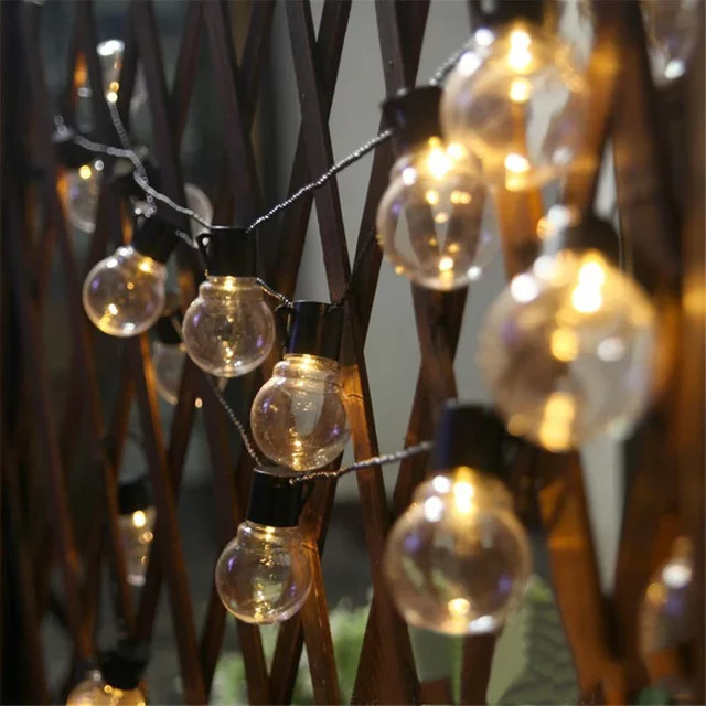 Batteriebetriebene LED Lichterkette im Retro-Design mit warmweißen Glühbirnen für Silvester, Hochzeit und Weihnachten, transparent - Bild 1