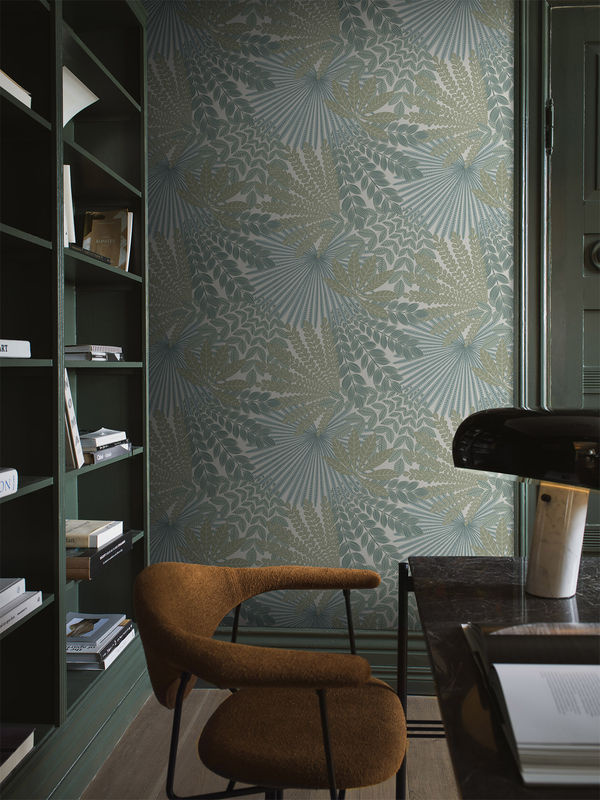 Borås Tapeter Wallpaper Velvet Leaves 2262 in Grün/Hellgrün mit Palmblatt-Motiv im Vintage-Stil aus Vlies - Bild 2