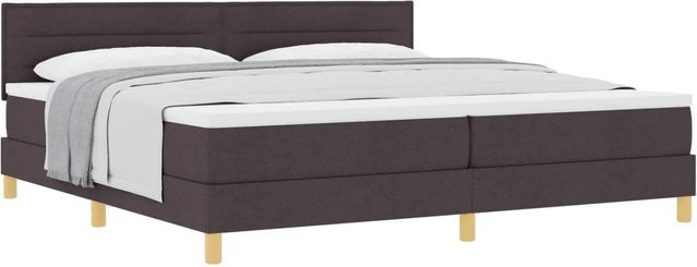 vidaXL Boxspringbett Hybrid mit Matratze Dunkelbraun Stoff B/T: 200 x 200 cm - Bild 1