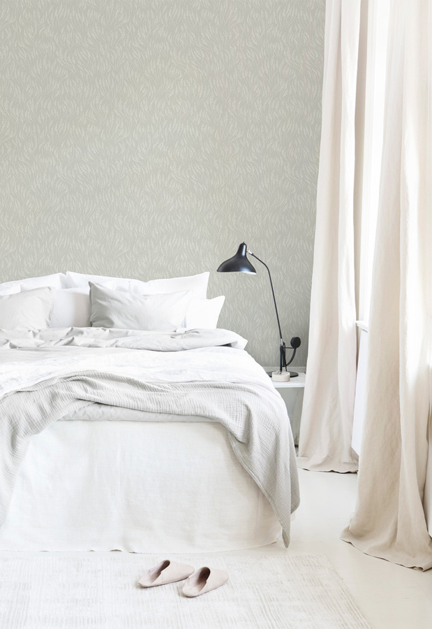 Littlephant Tapete Meadow in Mid Grey mit floralem Naturdesign für Wohnzimmer und Schlafzimmer - Bild 1