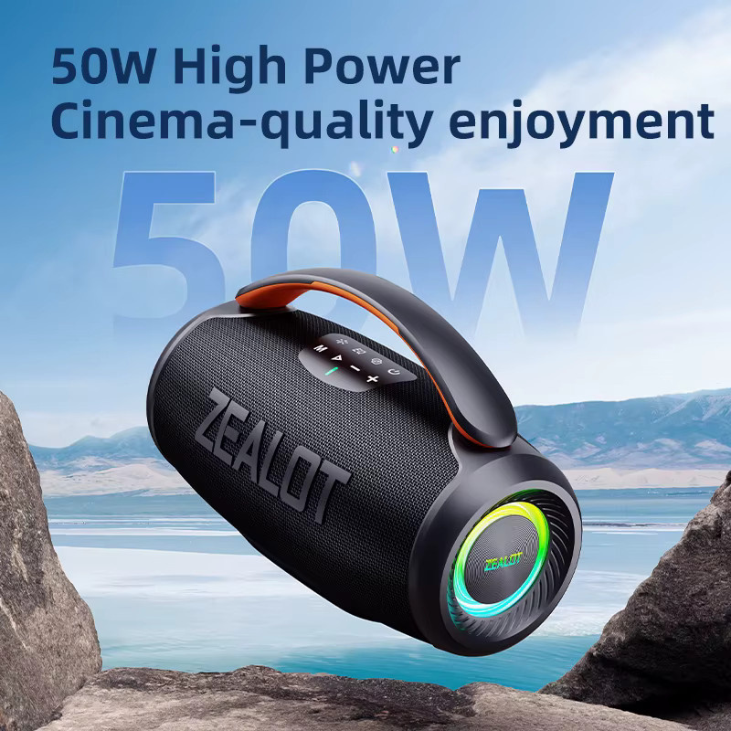 Zealot P11 Bluetooth-Lautsprecher in Schwarz mit 50 W Stereo-Sound und steuerbarer Beleuchtung - Bild 2