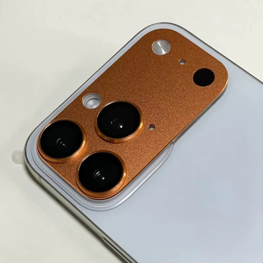 Apple Kamera Objektiv Schutz Voll Metall Rüstung Glas Abdeckung für iPhone 16/15/14 Pro Max und 16/15/14 Pro in Gold und Orange - Bild 2