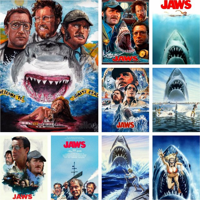 KAYOU 5D-Diamantgemälde Jaws Horror-Hai Wandbild Multicolor B: 30,0 cm, H: 20,0 cm - Bild 1