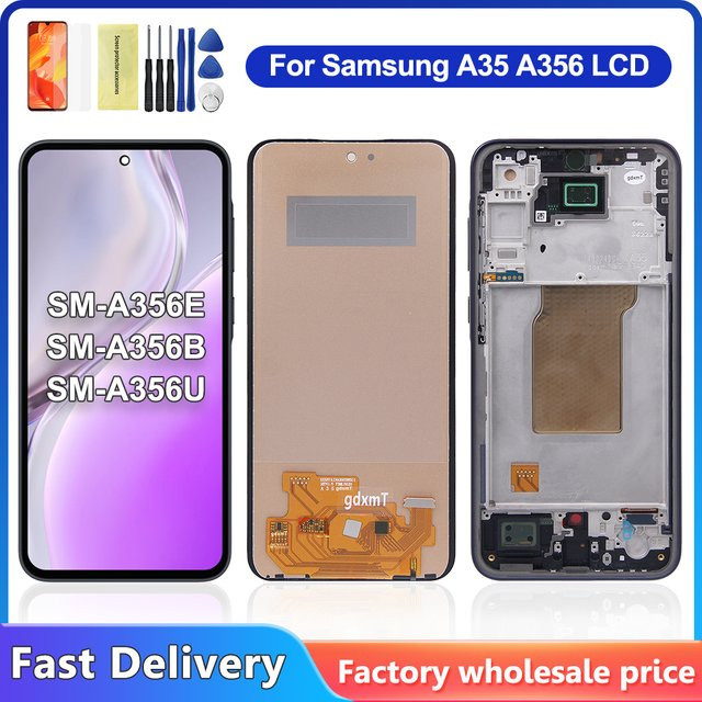 Samsung Galaxy A35 5G Ersatzdisplay mit Rahmen und Touchscreen in Schwarz, 6.6 Zoll - Bild 1