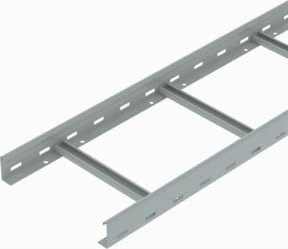 OBO Bettermann Kabelleiter gelocht mit VS-Sprosse in Grau, Breite: 40 cm, Höhe: 6 cm, Länge: 3 m - Bild 1