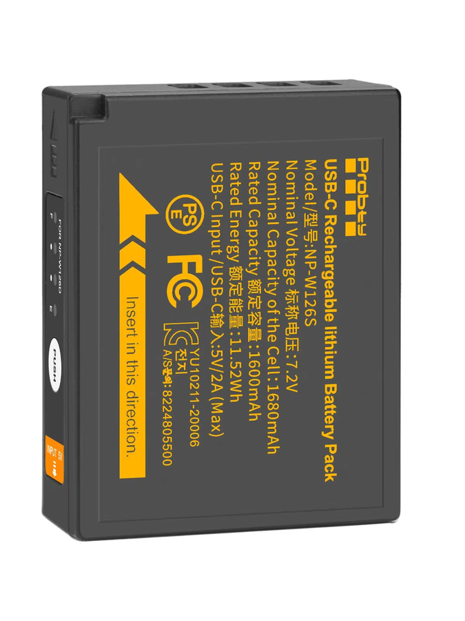 Fujifilm NP-W126 NP-W126S Akku mit 1680 mAh in Schwarz für X-M5, X100VI, X100V, X100F, X-T3, X-T30, X-T30 II, X-E4, X-A5, X-A7, X-S10 und X-Pro3 Kameras - Bild 4