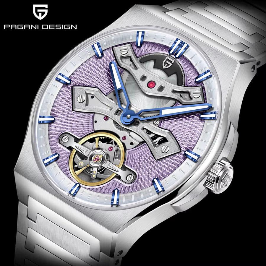 PAGANI DESIGN Armbanduhr, Automatik, Edelstahl, Blau, 42 mm, Herren - Bild 2