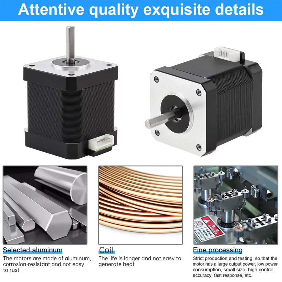 Nema 17 Schrittmotor bipolar 2 Phase 4-Draht 1,8 Grad 65 N.cm für DIY CNC und 3D-Drucker 48 mm - Bild 4