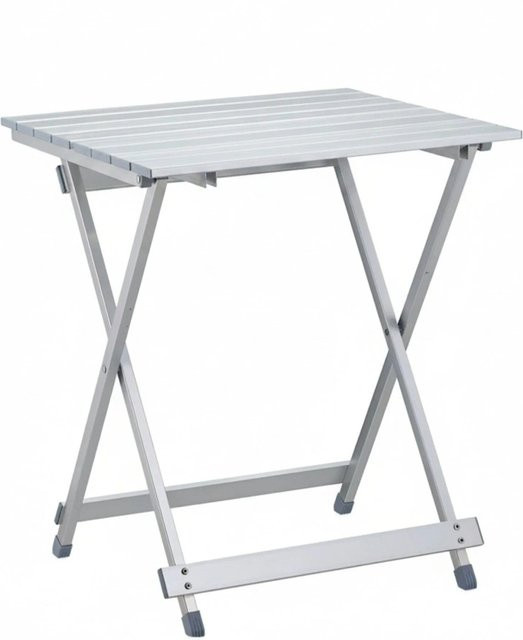 Relaxdays Klapptisch aus Aluminium in Silber für Garten, Camping und Balkon, B/T/H: 59,5 x 50 x 47,5 cm - Bild 1