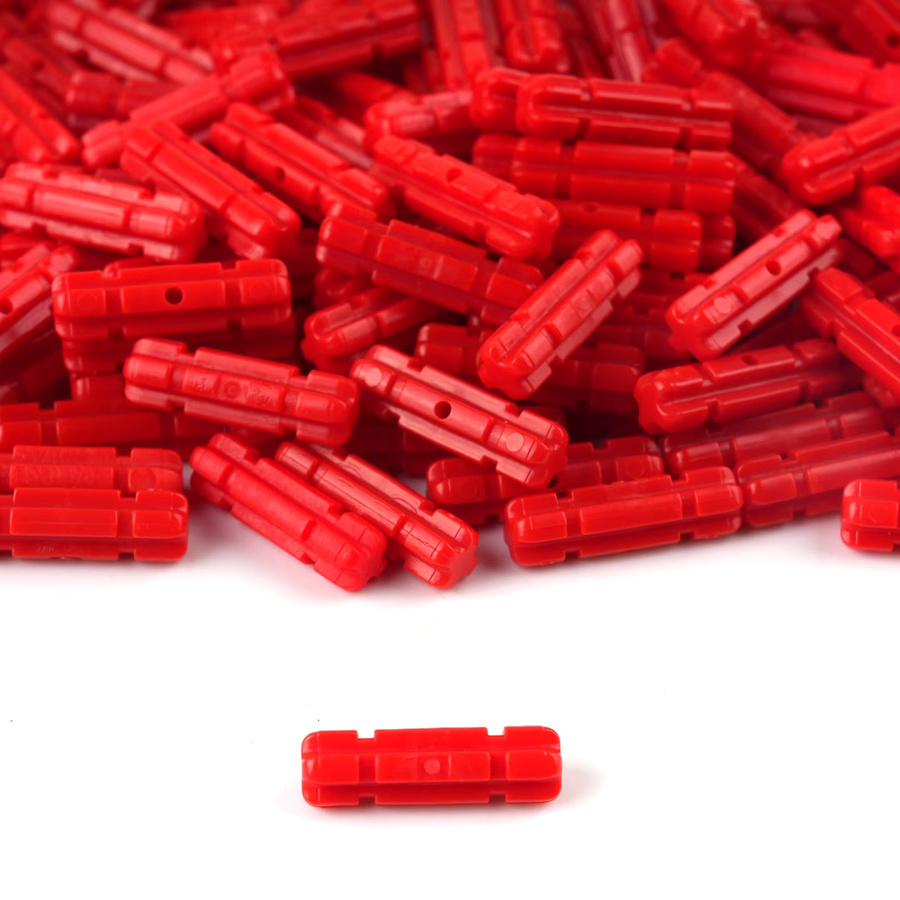 Stemedu 50er Set Achse 2L Kerb Ziegel in Rot für technische MOC Gebäude Blöcke - Bild 2