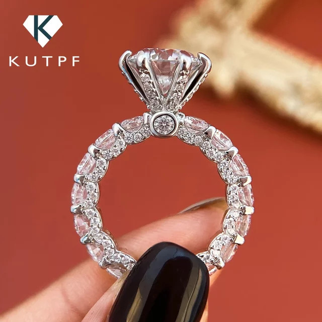 KUTPF Verlobungsring 925 Silber, Moissanit, Diamant, Damen - Bild 1
