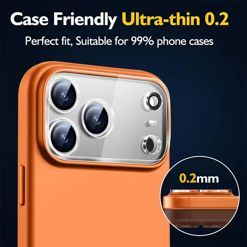 3er-Set NMEGOU Kameraobjektiv-Displayschutzfolien aus gehärtetem Glas für iPhone 17 Air 16 15 14 Pro Max Plus 13 Mini, transparent - Bild 4