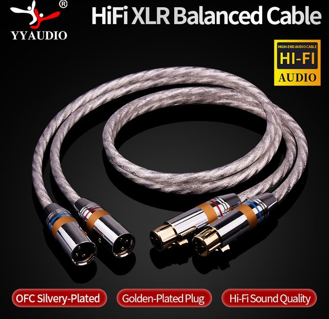 YYAUDIO Symmetrisches XLR-Mikrofonkabel mit versilberten Kontakten für professionelle Audioanwendungen - Bild 1