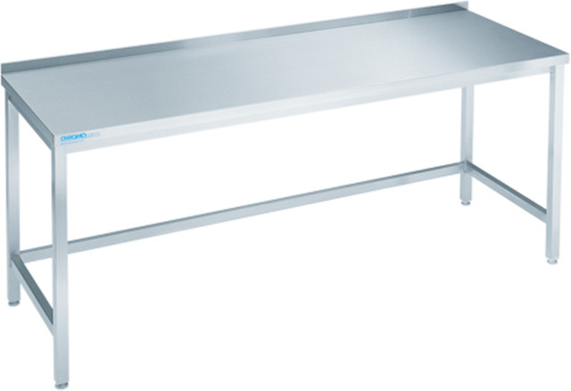 CHROMOnorm Arbeitstisch offen mit Tischplatte hinten auf, grau, B/H/T: 120 x 70 x 90 cm - Bild 1