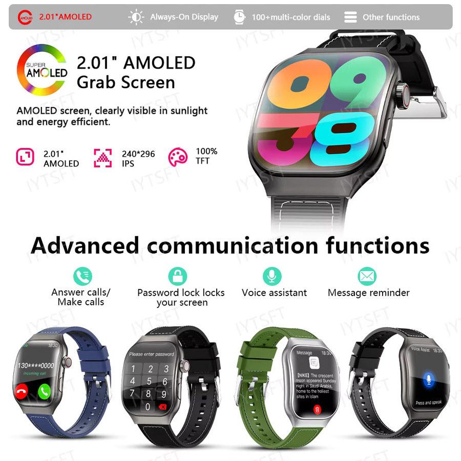 LAXASFIT Smartwatch, Silber, Silikon, 2,01 Zoll, Unisex - Bild 2