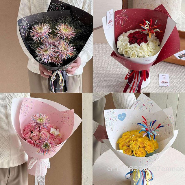 ZYAS Seidenpapier für Blumenstraußverpackungen, 10 Stück, Schwarz, Breite: 49 cm, Höhe: 35 cm - Bild 1
