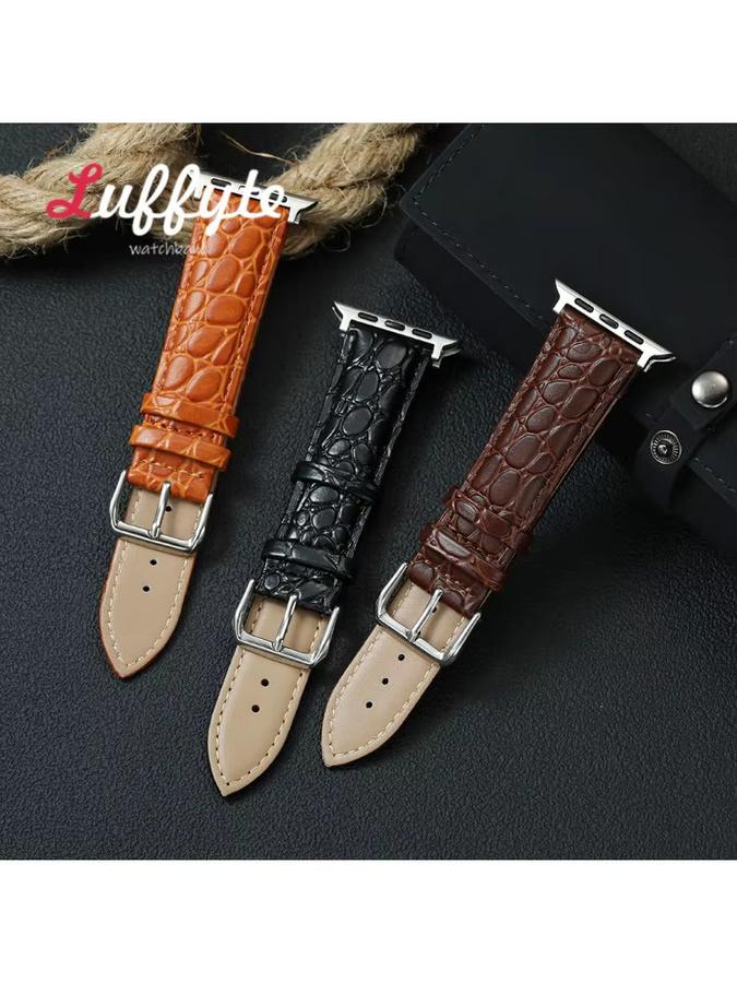 luffyte Uhrenarmband PU-Leder, Krokodilmuster, für Apple Watch - Bild 2