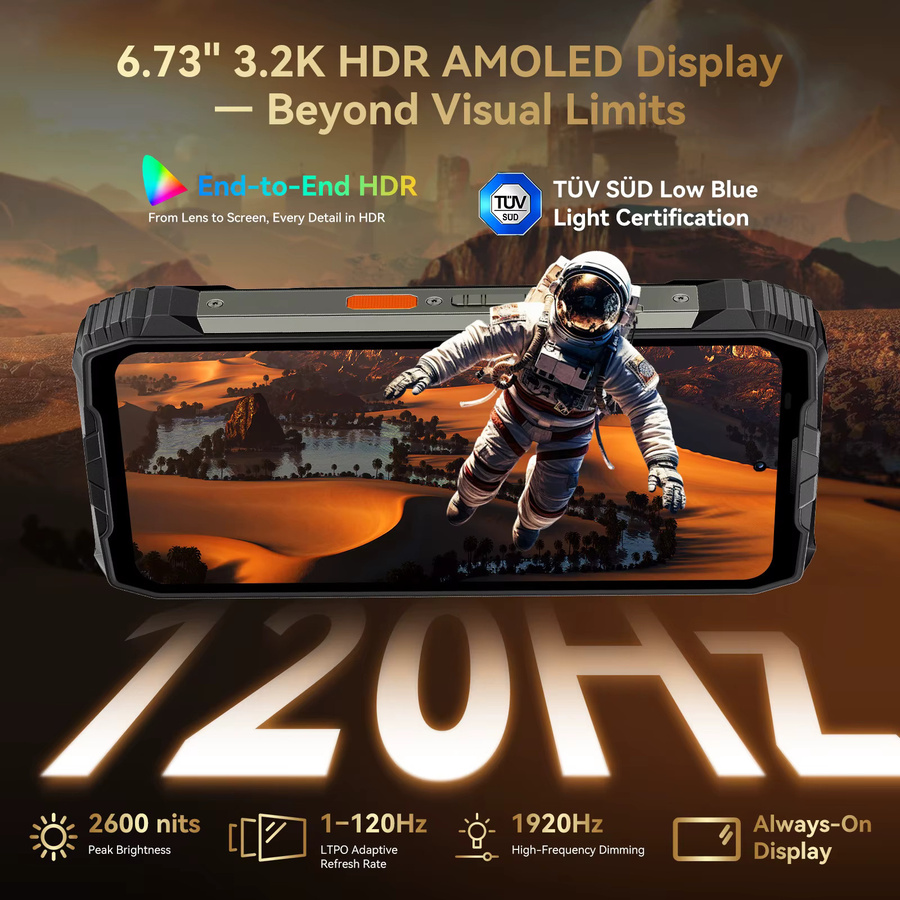 Blackview XPLORE 2 Robustes Satelliten-Smartphone in Schwarz mit Android 15, 20000mAh Akku und 6,73 Zoll 3,2K 120Hz AMOLED-Display - Bild 4