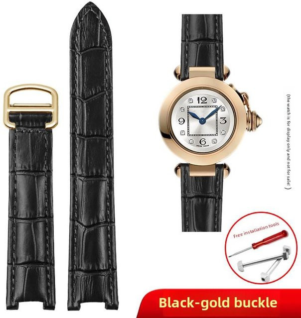 QuirkCart Uhrenarmband Leder, Schwarz, Unisex - Bild 1