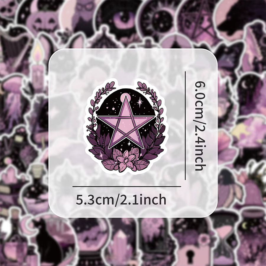Charile Gothic Cartoon ästhetische Aufkleber, schwarz und rosa - Bild 3