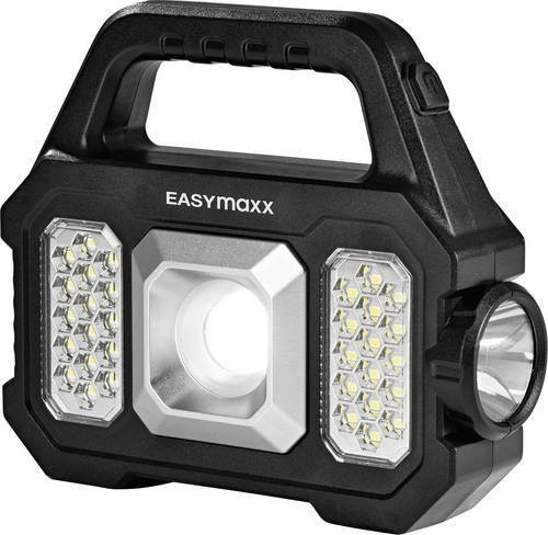 Easymaxx 12899 COB LED Arbeitsleuchte in Schwarz, akkubetrieben und solarbetrieben - Bild 1