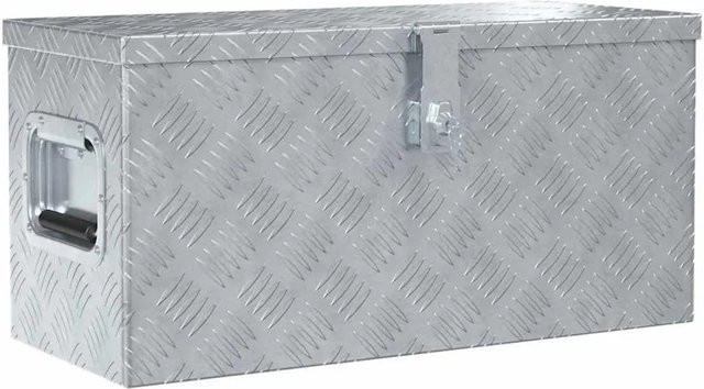 DELUKE Aluminiumbox mit Deckel und Schloss, abschließbare Alubox für Anhänger und Werkzeug, Silber, B/T/H: 61,5 x 26,5 x 30 cm - Bild 1