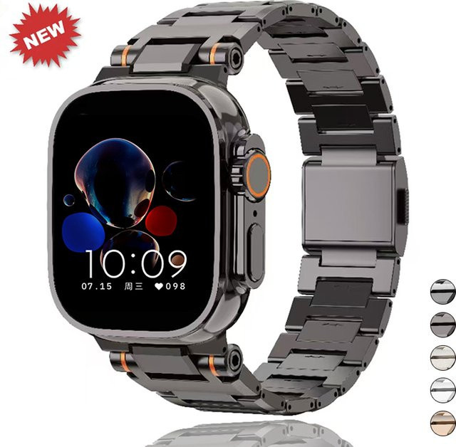 CHIICSMART Uhrenarmband Edelstahl, Schwarz - Bild 1