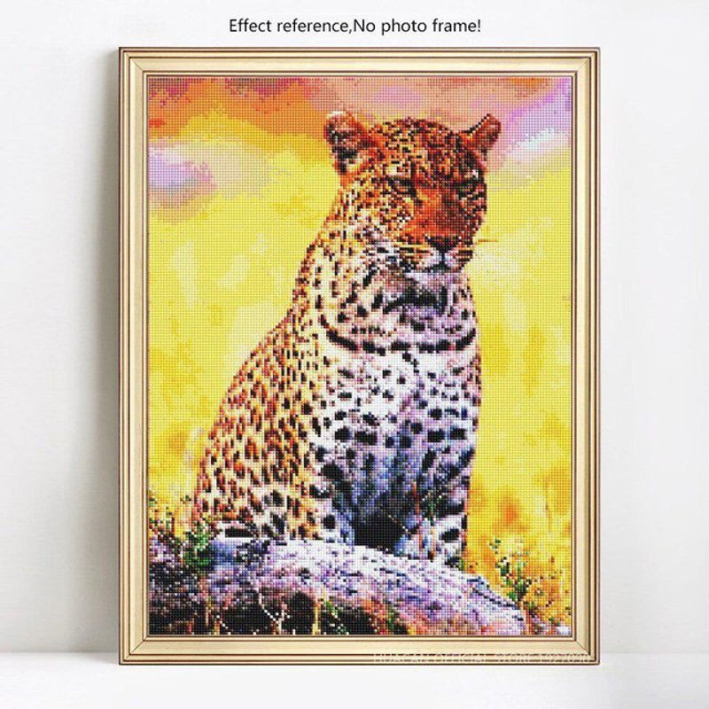 FIYO Diamond Painting Set 5D mit Leoparden-Motiv in Mehrfarbig, Rechteckig, B/H: 30 x 20 cm - Bild 1