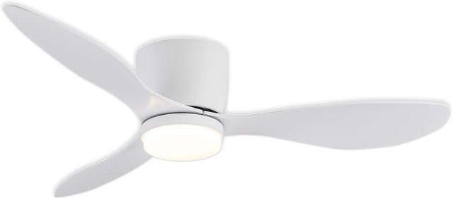 RALAN Deckenventilator mit LED-Beleuchtung und Fernbedienung, 42 Zoll, Weiß, DC-Motor mit 6 Geschwindigkeiten und 3 Farbmodi - Bild 1
