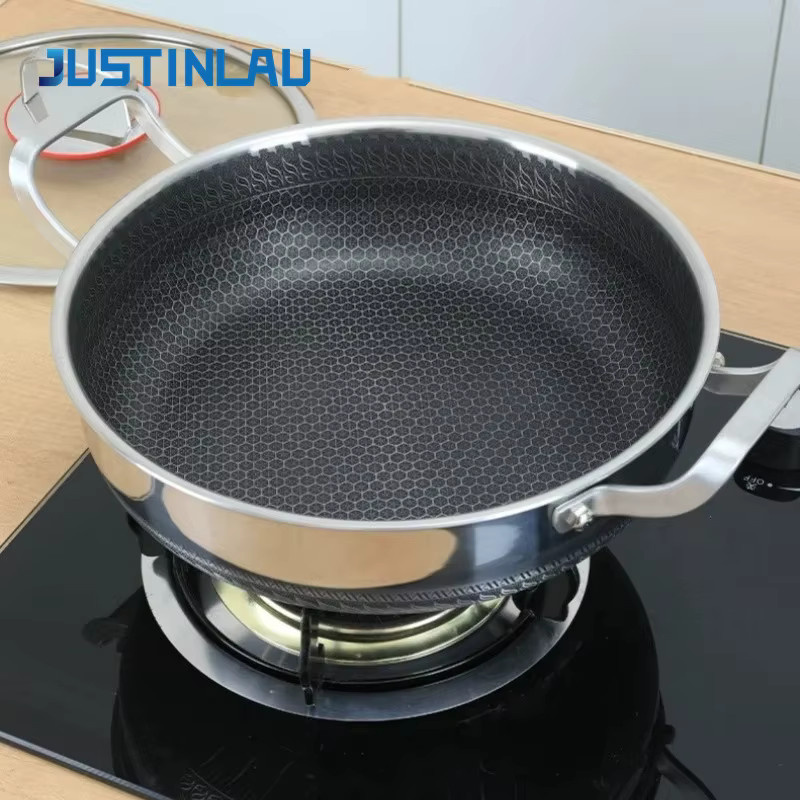 JUSTINLAU Edelstahl Eintopftopf mit Deckel und Antihaftbeschichtung, Silber, Durchmesser: 26 cm - Bild 2