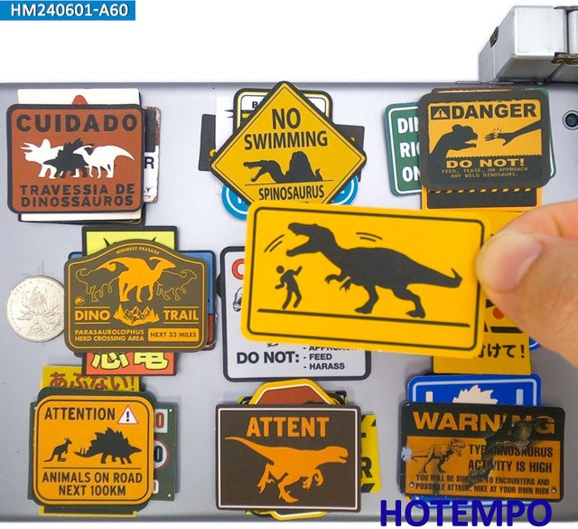 HOTEMPO Vorsicht Dinosaurier Aufkleber, 20/30/60 Stück - Bild 1