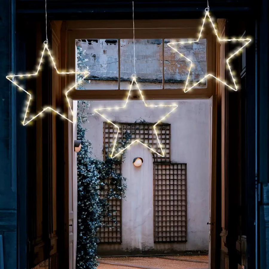 Peach Forest Weihnachts-Fenster-Sternlichter batteriebetrieben mit 8 Beleuchtungsmodi für Innen und Außen - Bild 1