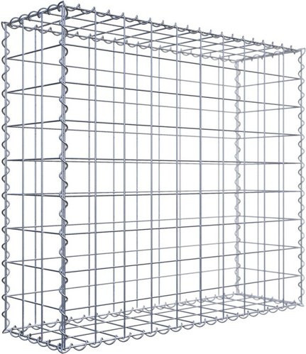 Gabiona Gabione aus Stahl in Silber, B/T/H: 100 x 90 x 30 cm - Bild 1