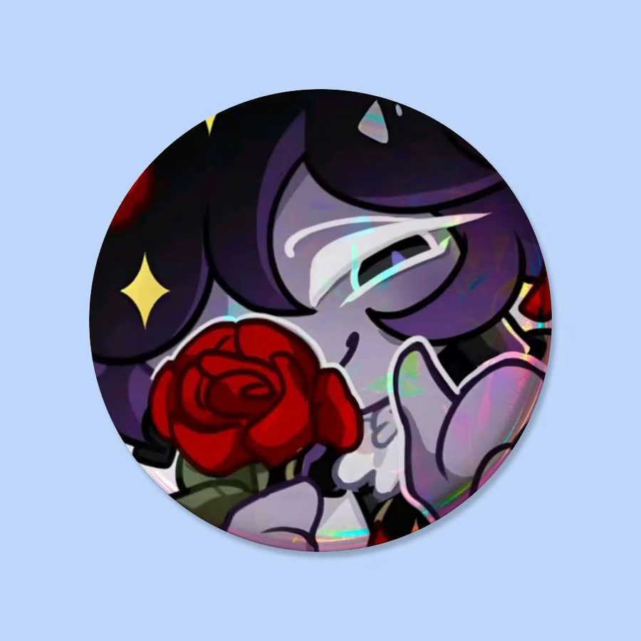 Bilibili Brosche, Schwarze S-Sapphire C-CookieS Abzeichen, Runde Pins - Bild 5