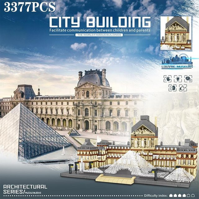 Louvre Architekturmodell, Modellbausteine, 3377 Teile, ab 14 Jahren - Bild 1
