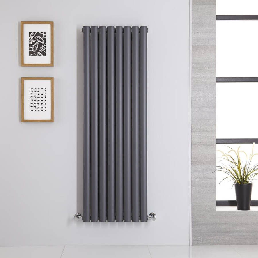 Hudson Reed Design Heizkörper Revive Vertikal Doppellagig Anthrazit, Höhe: 140 cm, Breite: 47,2 cm, 1100W - Bild 1