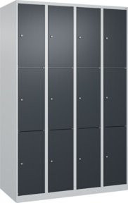 C+P Schließfachschrank Classic PLUS mit 4 Abteilen, Farbe Anthrazitgrau, B/T/H: 120 x 50 x 185 cm - Bild 1