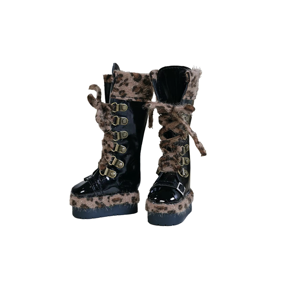Shuga Fairy Bjd 1/4 Schuhe, Lederstiefel mit Leopardenmuster, Bjd-Puppenzubehör - Bild 3
