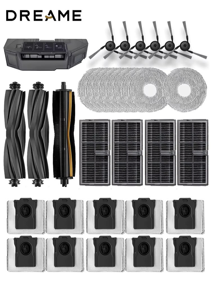 Dreame Zubehörset für MOVA P50 Ultra und P50 Pro Ultra in Schwarz mit Hauptbürste, Seitenbürsten, HEPA-Filtern, Wischtüchern und Staubbeuteln - Bild 5